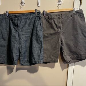 Women's Casual Shorts - Jean, Black and Gray